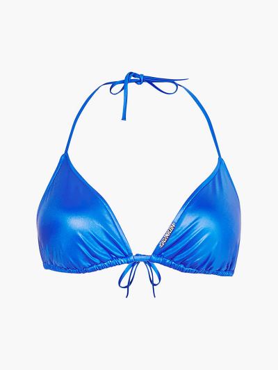 Calvin Klein Fürdőruha HU854340 | Calvin Klein Core Essentials Triangle Női Bikini Felső Kék / Kék